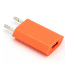 Зарядное устройство USB адаптер для iPhone 3G 4G 4S 4GS 5 5S 5C, оранжевый