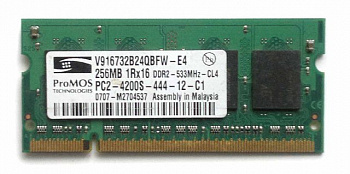 Память ProMOS V916732B24QBFW-E4, 256MB, DDR2, 1R*16, 533MHz, PC2-4200S-444-12-C1