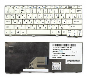Клавиатура Acer Aspire One A110L A110X A150L A150X D250 ZG5 Series White