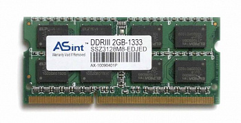 Память Asint SSZ3128M8-EDJED, 2Gb, DDR3, 1333MHz, PC3-10600S