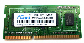 Память Asint SSZ302G08-GGNED, 2Gb, DDR3, 1600MHz