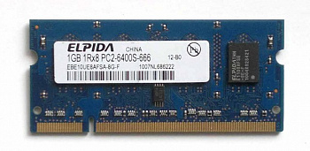 Память Elpida EBE10UE8AFSA-8G-F, 1Gb, 1R*8, DDR2, 800MHz, PC2-6400S-666